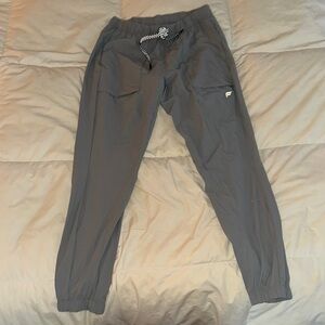 Fabletics Gray Jogger Pants with Reflective Drawstring